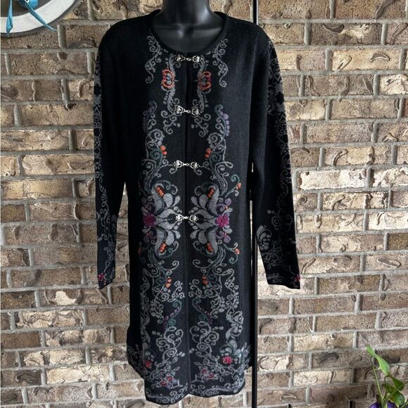 North Style Peruvian Alpaca Long Cardigan Size Large - Picture 3 of 13